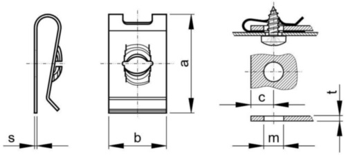 Taulu 26235 PELTIMUTTERI 4.8 MM SNU 0537 ZNC