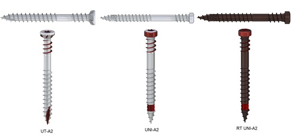 Terassiruuvit UN UNI RT UNI A2