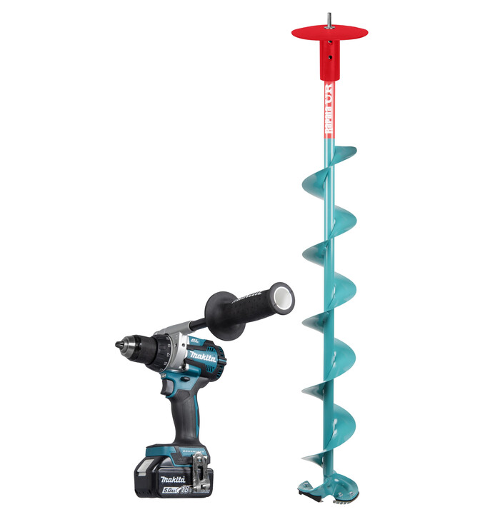 Makita LXT 18V kairapaketti: DDF489Z, 1X5,0Ah, DC18RC, kaira 81072-N, sivukahva 122F13-8 kuva